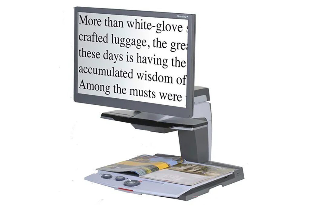 Clearview+ with text on the screen